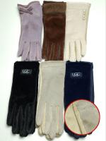Перчатки женские зимние из вискозы, вилюра и флиса с подкладкой из экомеха с начесом с без декора на запястии (упаковка 12 пар)
