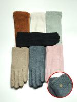 Перчатки женские зимние из велюра и вискозы с люверсом (упаковка 12 пар)