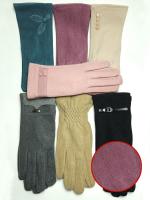 Перчатки женские зимние из хлопка, флиса и вискозы с подкладкой из экомеха с чистой поверхностью (упаковка 12 пар)