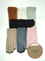 Перчатки женские зимние из велюра и вискозы LGC (упаковка 12 пар)
