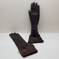 Перчатки женские кожаные с рукавом 40 см №1 (Упаковка 5 шт.)
