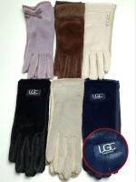 Перчатки женские зимние из вискозы, вилюра и флиса с подкладкой из экомеха с начесом с логотипом LGC на запястии (упаковка 12 пар)