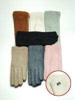 Перчатки женские зимние из велюра и вискозы FF (упаковка 12 пар)