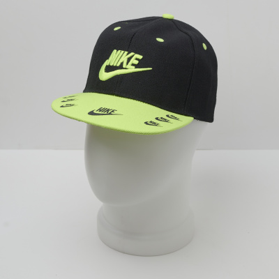 Бейсболка детская унисекс Replica Nike рэперка хлопок черно-зеленый
