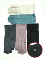 Перчатки женские зимние из велюра и экомеха FF (упаковка 12 пар)