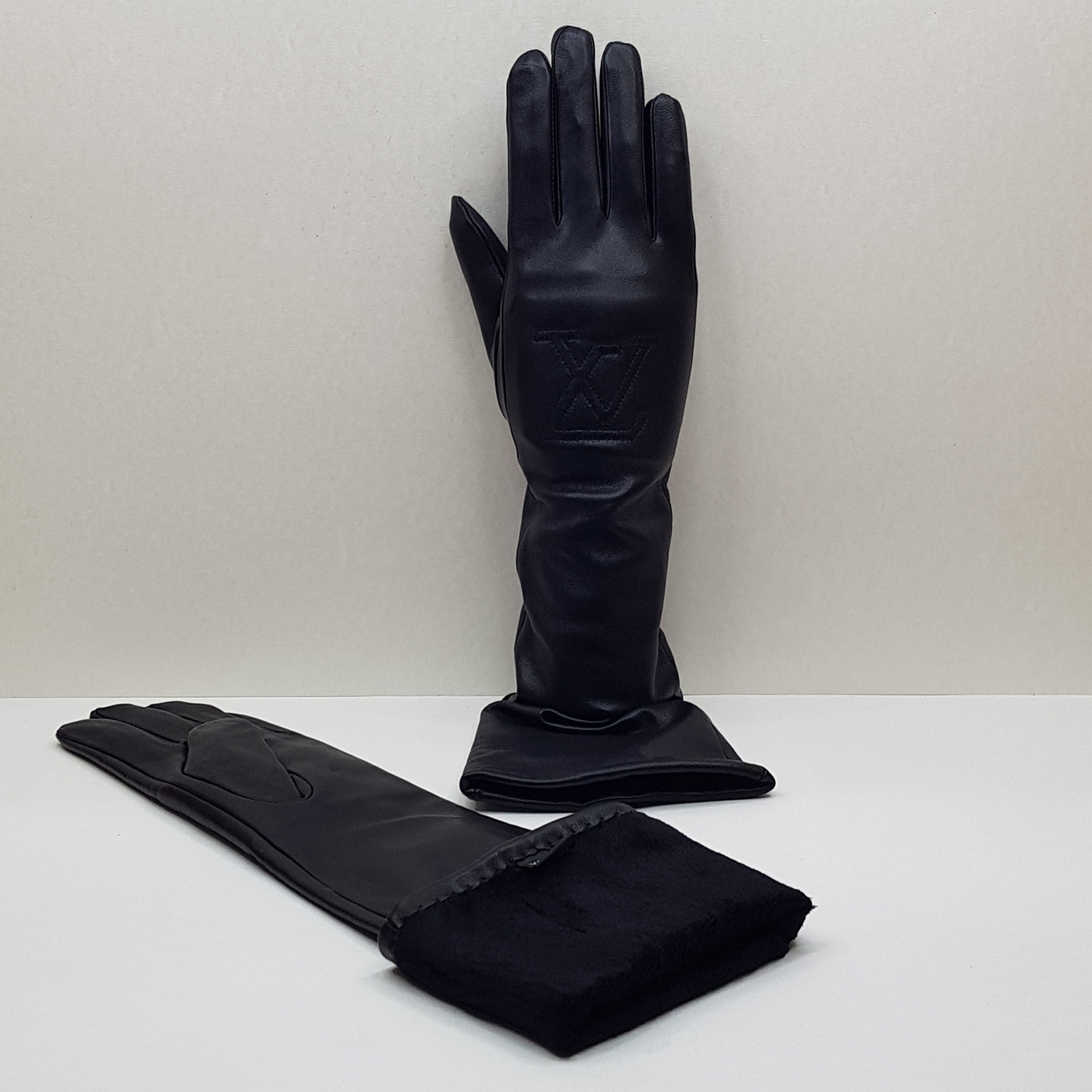 Перчатки женские кожаные с рукавом 40 см №4 (Упаковка 5 шт.)