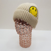 Шапка женская с отворотом из шерсти со смайликом