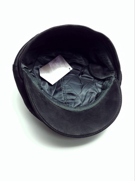 Кепка - восьмиклинка мужская утепленная велюр-синтепон-шелк-вискоза (упаковка 5 шт.) черная